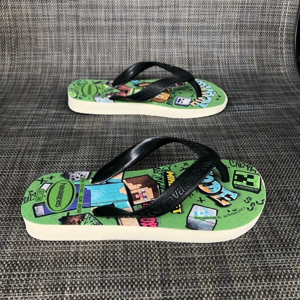 Havaianas 'Top Minecraft' Print Flip Flop Sandals Little Kids Size 11 - 12
